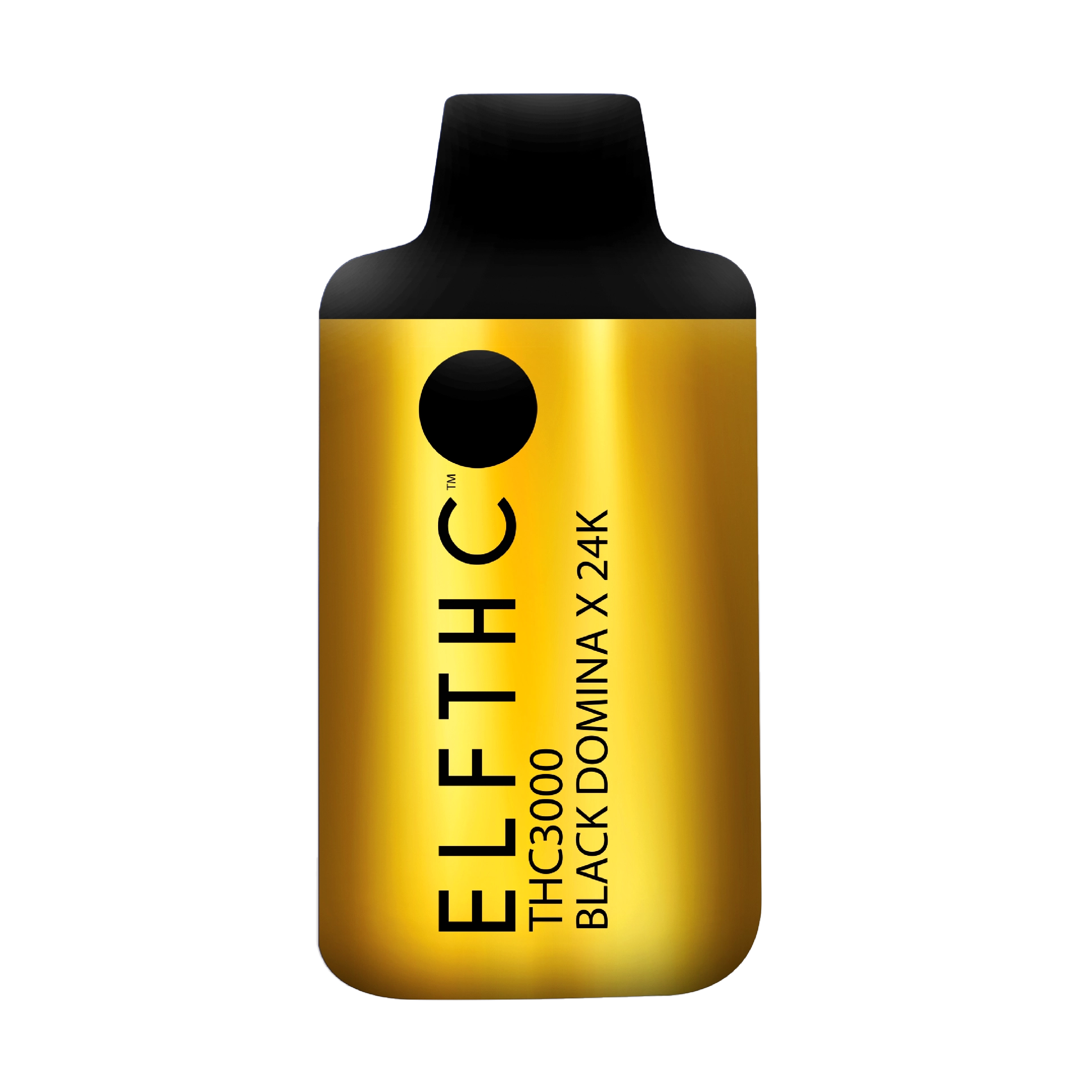 Blue and purple ELF THC vape pen labeled 'Huckleberry Diesel.'